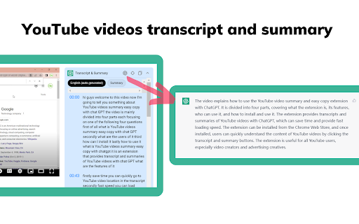 AI Summary for YouTube Easy Copy with ChatGPT