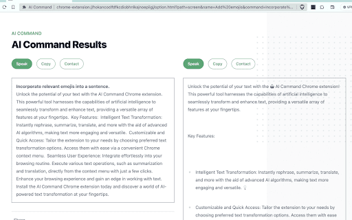 AI Command Chrome Extension