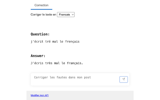 Correcteur Français avec chatGPT