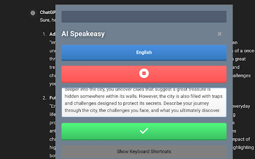 AI Speakeasy - Chrome Extension