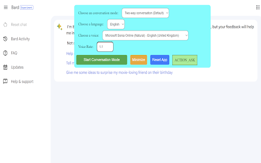 Google Bard Voice Extension - Chrome Extension