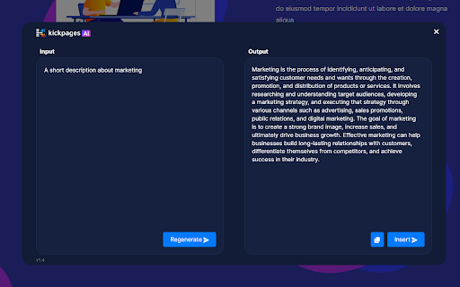 Kickpages AI - Chrome Extension