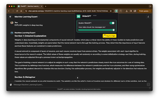 Wide GPT - Chrome Extension
